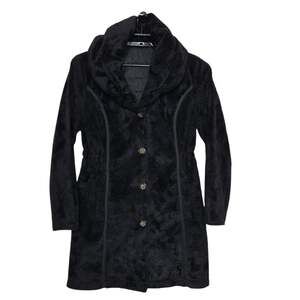 Laundry By Shelli Segal Coat SZ M Black Reversible Faux Persian Lamb Wool